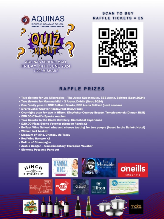 PTA Quiz - Raffle Prizes Update